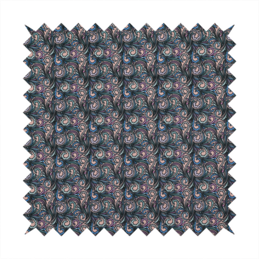 A intricate, swirling floral pattern with a rhythmic, dense repeat that creates a sophisticated tapestry-like effect.