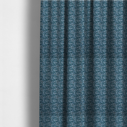 The fabric used to create these made-to-measure curtains is a intricate, monochromatic swirling pattern with a mesmerizing, liquid-like aesthetic.
