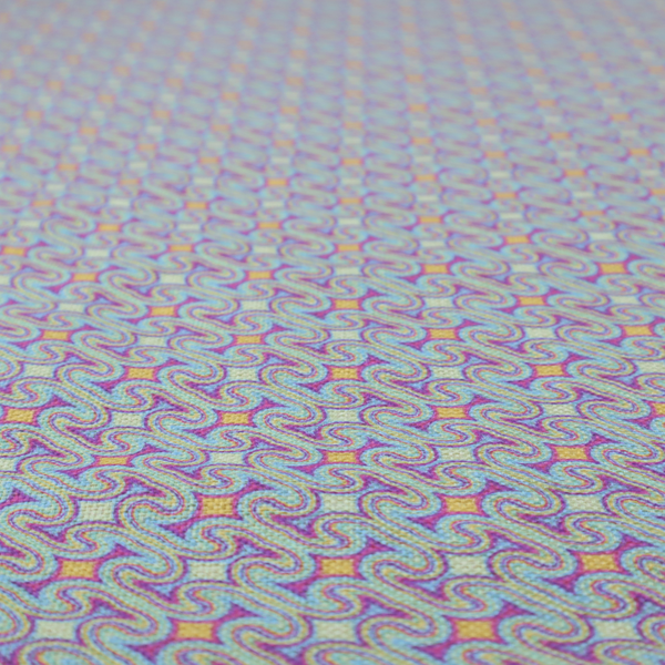 An intricate, geometric optical pattern with a mesmerizing, rhythmic repeat and a soft, textured finish.