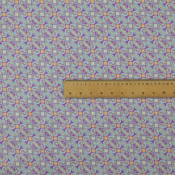 An intricate, geometric optical pattern with a mesmerizing, rhythmic repeat and a soft, textured finish.