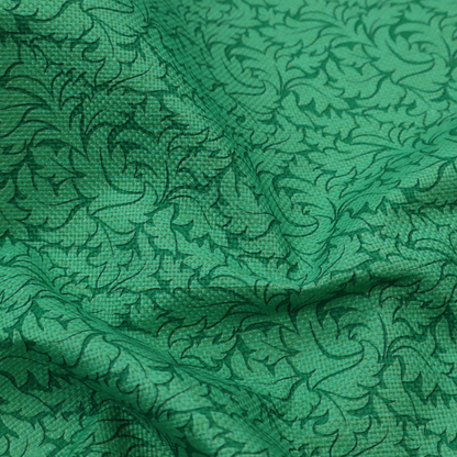 An intricate, monochromatic botanical pattern with a dense, leafy aesthetic.