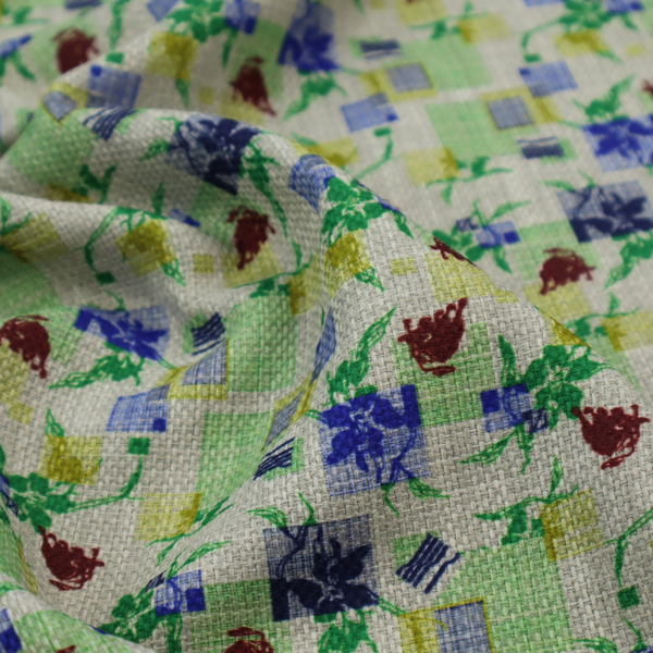 An abstract botanical and geometric pattern with a layered, multi-dimensional aesthetic.