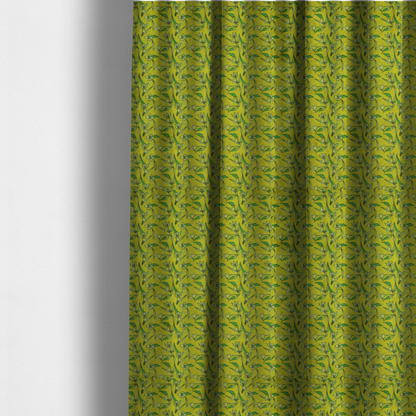 The fabric used to create these made-to-measure curtains is a vintage-style botanical pattern with a serene, nature-inspired aesthetic.