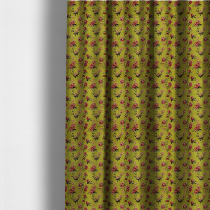 The fabric used to create these made-to-measure curtains is a vintage-inspired floral pattern with a romantic, aged aesthetic.