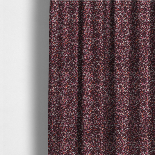 The fabric used to create these made-to-measure curtains is a dense, monochromatic ditsy floral pattern with a rich, romantic aesthetic.