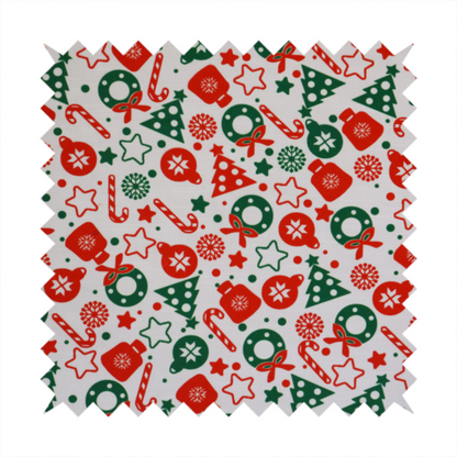 Green Red Candy Cane Christmas Furnishing Fabric DP-32