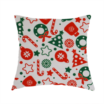 Green Red Candy Cane Christmas Furnishing Fabric DP-32 - Handmade Cushions