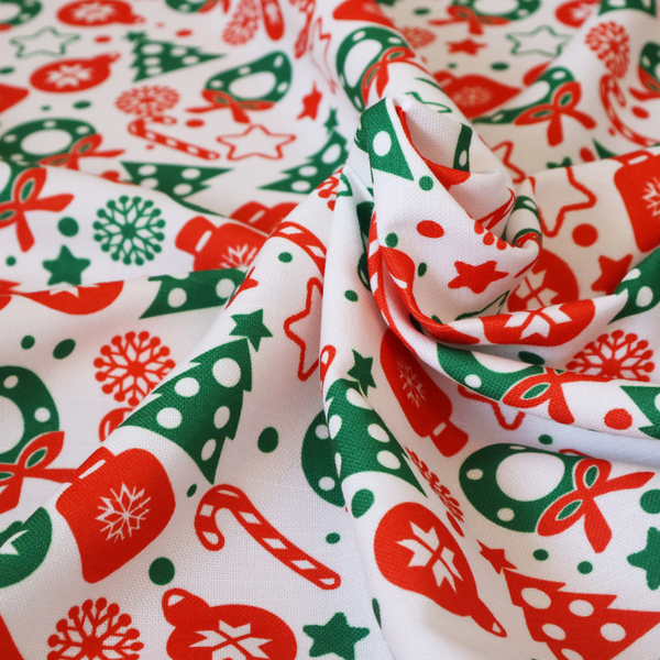 Green Red Candy Cane Christmas Furnishing Fabric DP-32