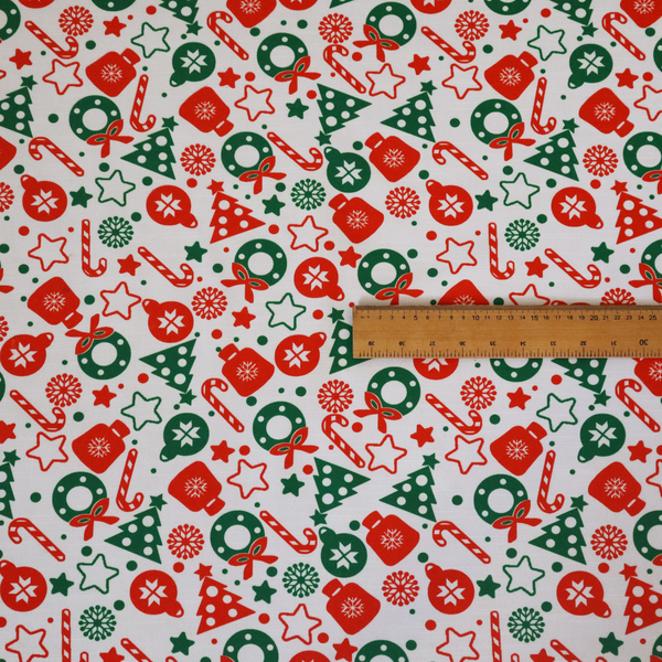 Green Red Candy Cane Christmas Furnishing Fabric DP-32