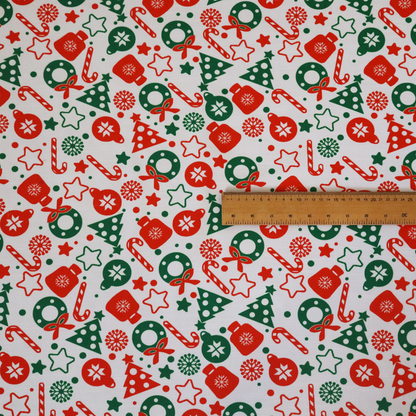 Green Red Candy Cane Christmas Furnishing Fabric DP-32
