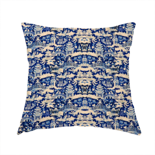 Porcelain Palace Upholstery Fabric DP-36 - Handmade Cushions