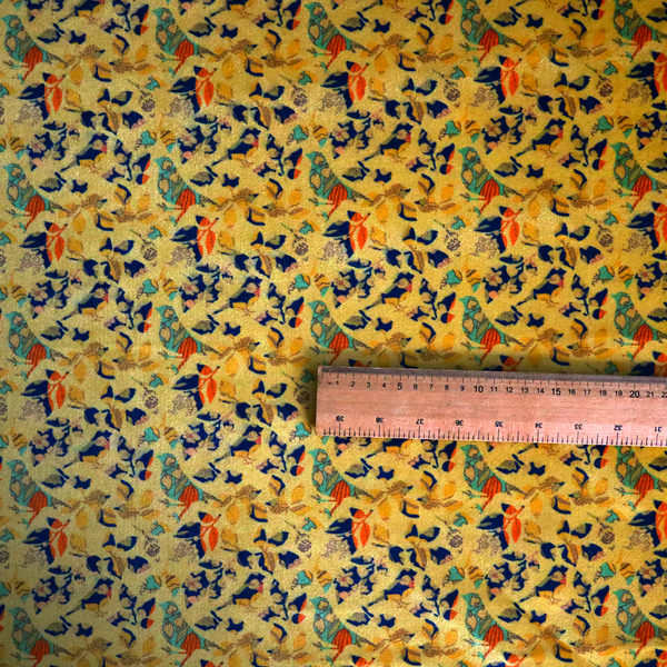 Whispering Wings and Autumn Leaves Soft Velvet Upholstery Fabric DP-42