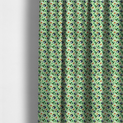 The fabric used to create these made-to-measure curtains is a high-detail St. Patrick's Day fabric pattern on a light green textured background. The print features iron cauldrons overflowing with gold coins, frothy beer mugs, green leprechaun top hats with gold buckles, and scattered four-leaf clovers.