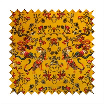The Golden Serpent's Lair Soft Velvet Upholstery Fabric DP-44