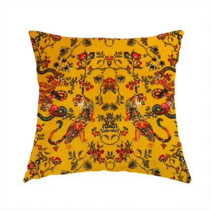 The Golden Serpent's Lair Soft Velvet Upholstery Fabric DP-44 - Handmade Cushions