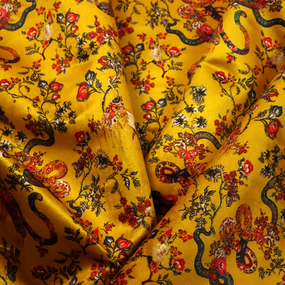 The Golden Serpent's Lair Soft Velvet Upholstery Fabric DP-44