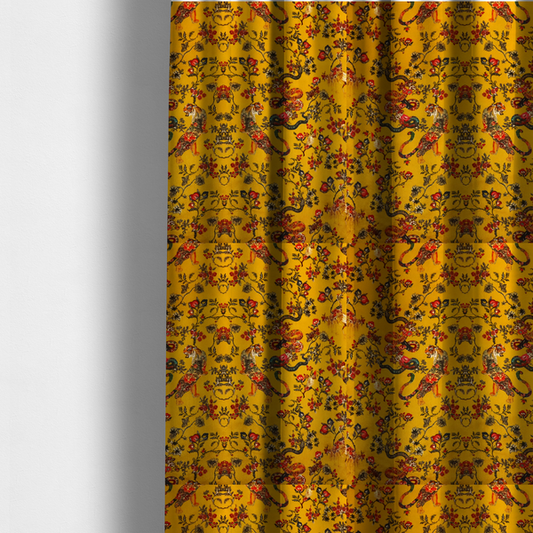 The Golden Serpent's Lair Soft Velvet Upholstery Fabric DP-44 - Made To Measure Curtains