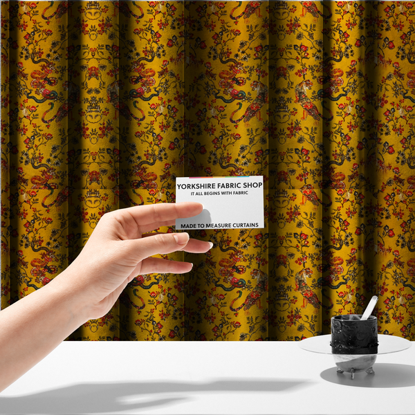 The Golden Serpent's Lair Soft Velvet Upholstery Fabric DP-44 - Made To Measure Curtains