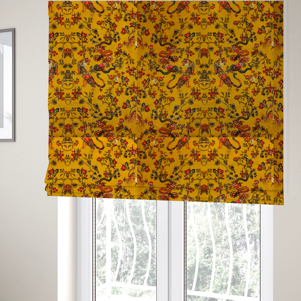 The Golden Serpent's Lair Soft Velvet Upholstery Fabric DP-44 - Roman Blinds