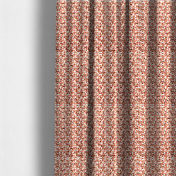 The fabric used to create these made-to-measure curtains features a graphic, contemporary Easter pattern set against a warm, terracotta-orange background. The design is characterized by its clean, high-contrast motifs and a limited, modern colour palette.