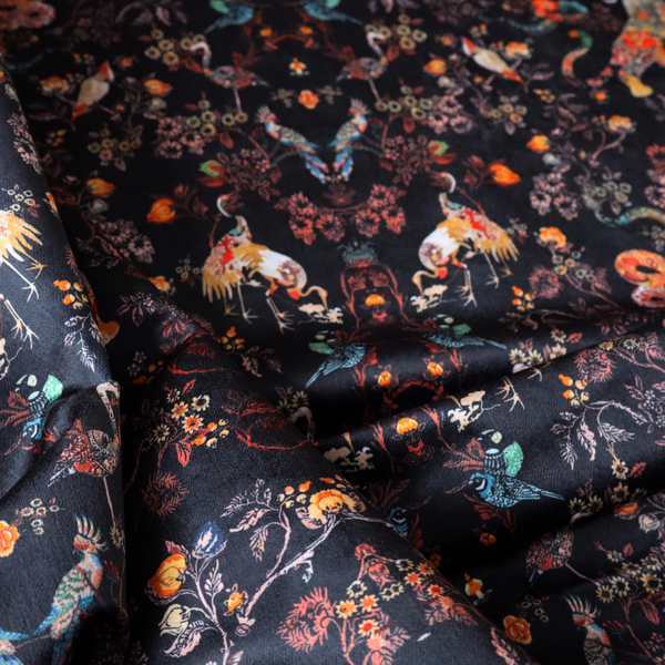Midnight Garden Soft Velvet Upholstery Fabric DP-45