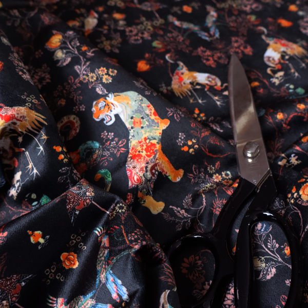 Midnight Garden Soft Velvet Upholstery Fabric DP-45