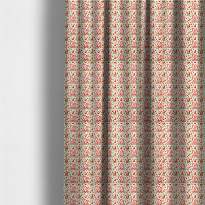 The fabric used to create these made-to-measure curtains features a warm, watercolour-style Easter pattern on a very pale mint-green background. The design is rich in texture and soft tones, giving it a cosy and traditional holiday feel.