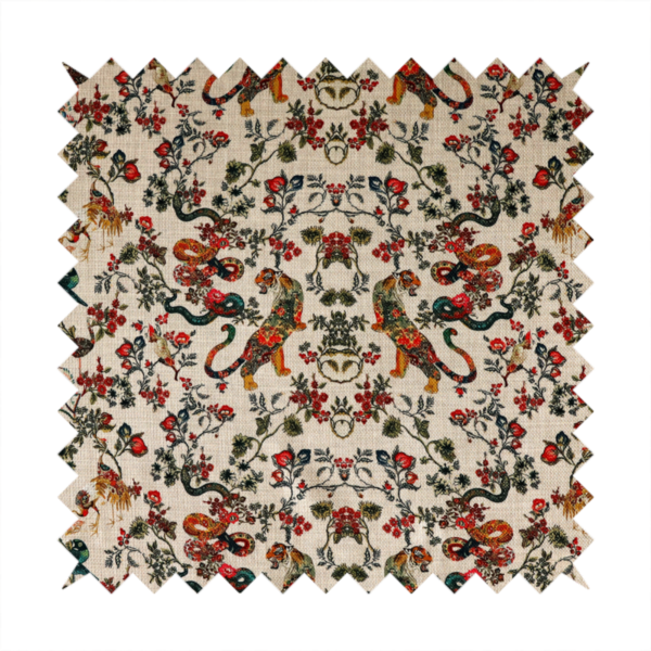 Detailed Animal and Botanical Upholstery Fabric DP-46