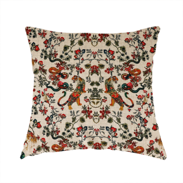 Detailed Animal and Botanical Upholstery Fabric DP-46 - Handmade Cushions