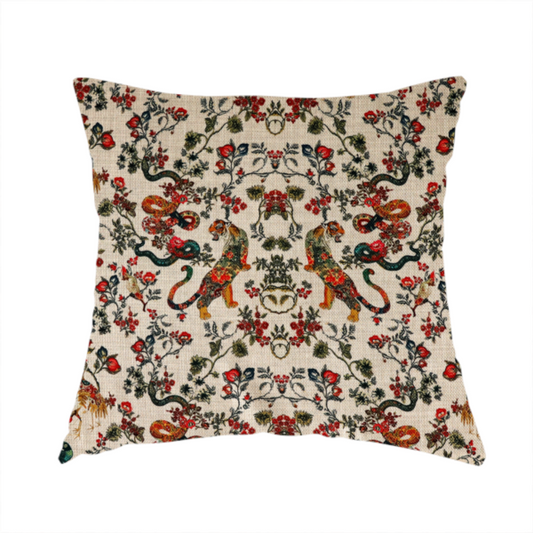 Detailed Animal and Botanical Upholstery Fabric DP-46 - Handmade Cushions