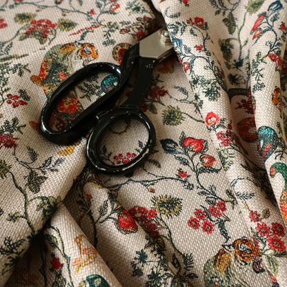 Detailed Animal and Botanical Upholstery Fabric DP-46