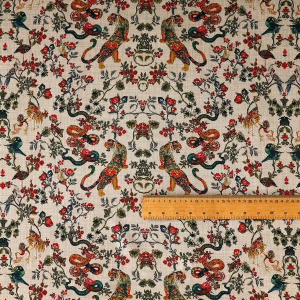 Detailed Animal and Botanical Upholstery Fabric DP-46