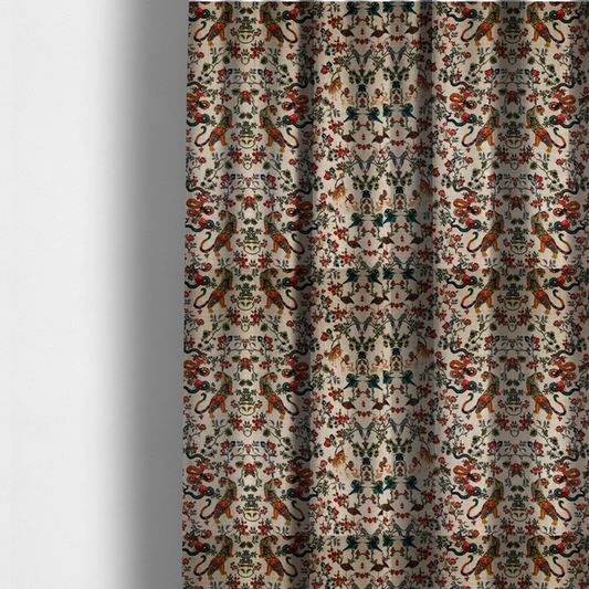 Detailed Animal and Botanical Upholstery Fabric DP-46 - Made To Measure Curtains