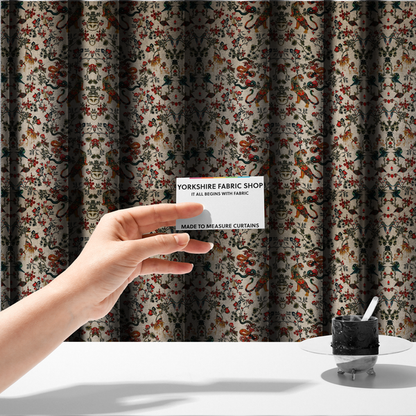 Detailed Animal and Botanical Upholstery Fabric DP-46 - Made To Measure Curtains