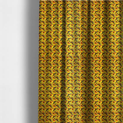 Sunshine Yellow Bug Print Soft Velvet Upholstery Fabric DP-47 - Made To Measure Curtains