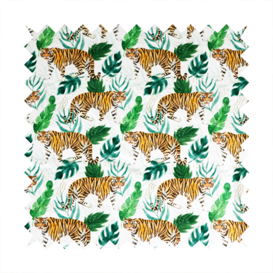 Watercolour Tiger Safari Soft Velvet Upholstery Fabric DP-48