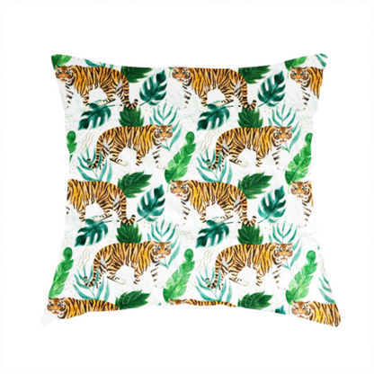Watercolour Tiger Safari Soft Velvet Upholstery Fabric DP-48 - Handmade Cushions