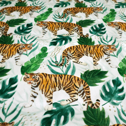 Watercolour Tiger Safari Soft Velvet Upholstery Fabric DP-48 - Handmade Cushions