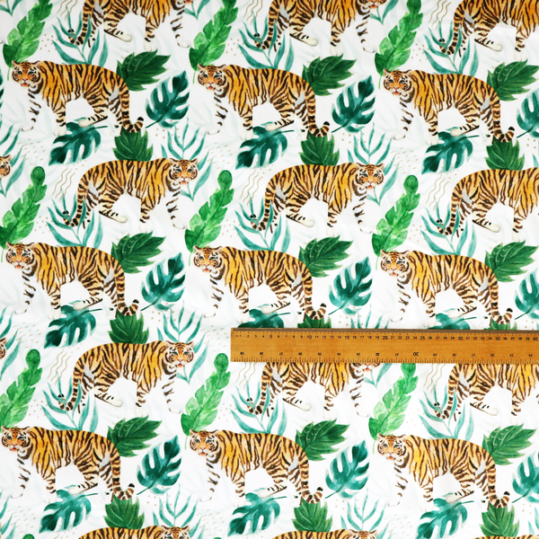 Watercolour Tiger Safari Soft Velvet Upholstery Fabric DP-48 - Handmade Cushions