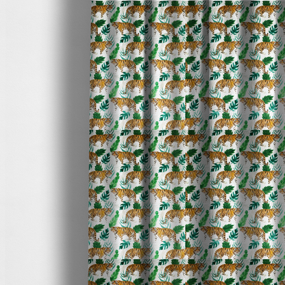 Watercolour Tiger Safari Soft Velvet Upholstery Fabric DP-48 - Made To Measure Curtains