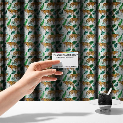 Watercolour Tiger Safari Soft Velvet Upholstery Fabric DP-48 - Made To Measure Curtains