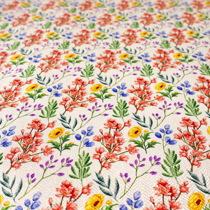Delicate Multicoloured Wildflower Upholstery Fabric DP-50 - Handmade Cushions