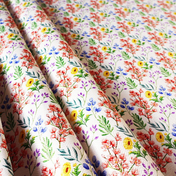 Delicate Multicoloured Wildflower Upholstery Fabric DP-50 - Handmade Cushions