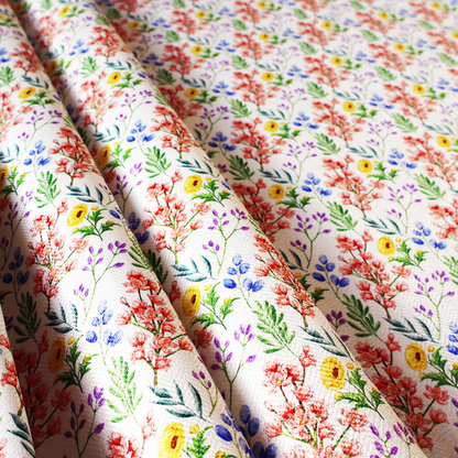 Delicate Multicoloured Wildflower Upholstery Fabric DP-50 - Handmade Cushions
