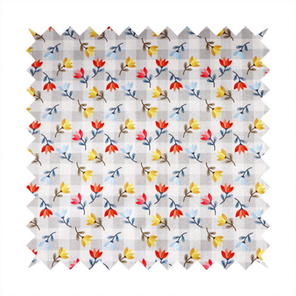 Shabby Chic Floral and Gingham Upholstery Fabric DP-51 - Handmade Cushions