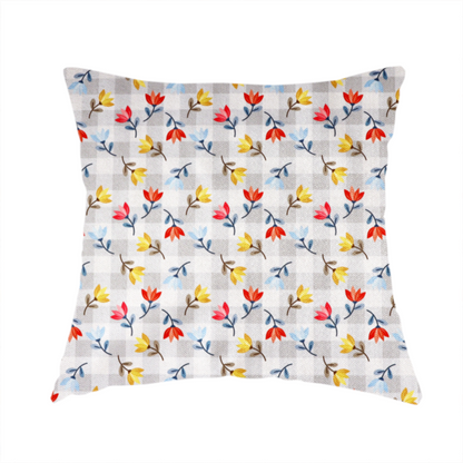 Shabby Chic Floral and Gingham Upholstery Fabric DP-51 - Handmade Cushions