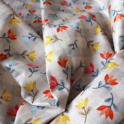 Shabby Chic Floral and Gingham Upholstery Fabric DP-51 - Handmade Cushions