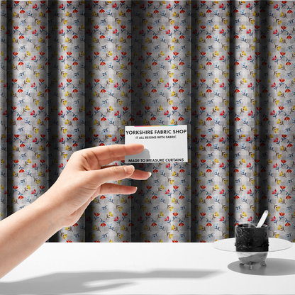 Shabby Chic Floral and Gingham Upholstery Fabric DP-51 - Made To Measure Curtains