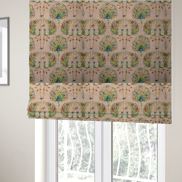 Mystical Peacock Garden Upholstery Fabric DP-52 - Roman Blinds