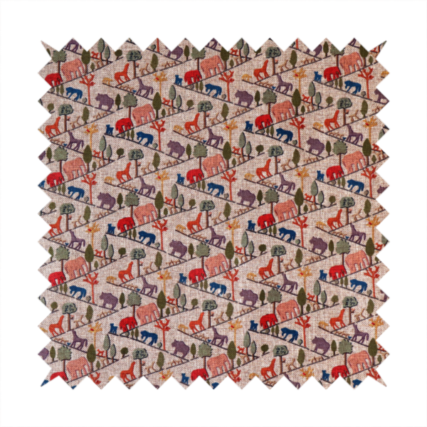 Mini Safari Trail Pattern Woven Upholstery Fabric DP-53 - Roman Blinds